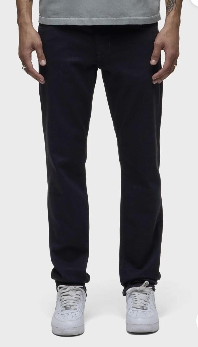 Hudson Blake Slim Straight Jeans Mens 33x32 Black Stretch Denim Dark Wash